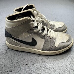 Nike Air Jordan 1 Shoes Mens 9.5 Mid SE Craft Inside Out Cement Grey Sneakers